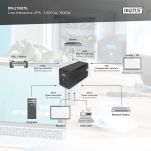 Zasilacz awaryjny UPS DIGITUS Line-Ineractive LCD 1500VA/900W, 2x12V/9Ah, AVR, 4x Schuko CEE 7/3, 2x RJ11, 1x USB 2.0 typ B - 5