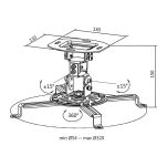 Uchwyt sufitowy LogiLink BP0057 do projektora, ramię 150 mm - 3