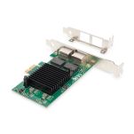 Karta sieciowa DIGITUS przewodowa PCI Express 2x RJ45 Gigabit 10/100/1000Mbps Low Profile - 2