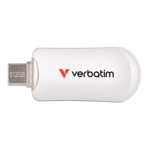 Pendrive Verbatim Plectra 512GB USB-C 3.0 White