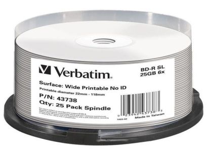 Płyty BD-R Verbatim 25GB X6 DL+ printable NO ID (Cake 25)