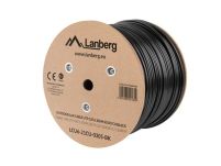 Kabel UTP Lanberg kat. 6 305m drut Outdoor CU czarny - 2