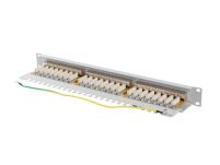 Patch panel Lanberg 24 port 1U kat.6A ekranowany szary - 2