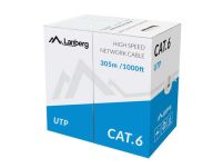 Kabel UTP Lanberg kat. 6 305m drut CU szary - 2