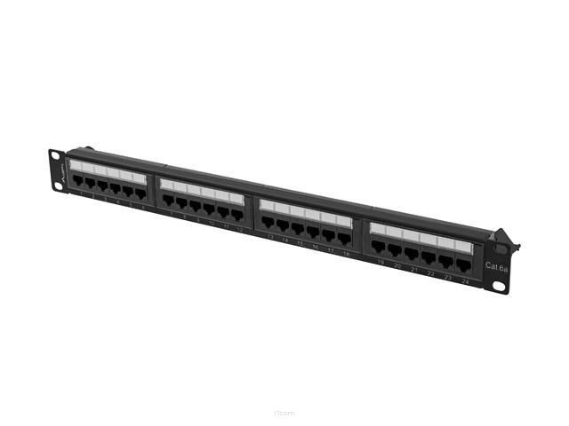 Patch panel Lanberg 24 port 1U kat.6A czarny