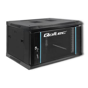 Szafa RACK Qoltec 19" | 6U | 450x600x370 | Czarna | Wisząca