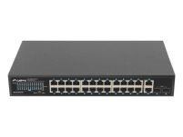 Switch niezarządzalny Lanberg 24x 1Gb PoE+/2x Gb 2x SFP Rack 19