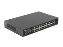 Switch niezarządzalny Lanberg 24x 1Gb PoE+/2x Gb 2x SFP Rack 19
