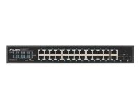 Switch niezarządzalny Lanberg 24x 1Gb PoE+/2x Gb 2x SFP Rack 19
