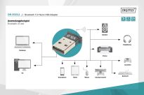 Adapter DIGITUS Bluetooth V5.0 Class 2 EDR USB 2.0 mini - 2