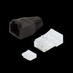 Wtyk RJ45 CAT.6 UTP LogiLink MP0024 z osłonką, szary 100szt - 2
