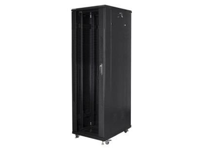 Szafa instalacyjna Rack stojąca 19" 42U 600x1000 czarna Lanberg (flat pack)