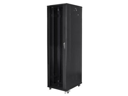 Szafa instalacyjna Rack stojąca 19" 37U 800x800 Drzwi Szklane czarna Lanberg (flat pack)