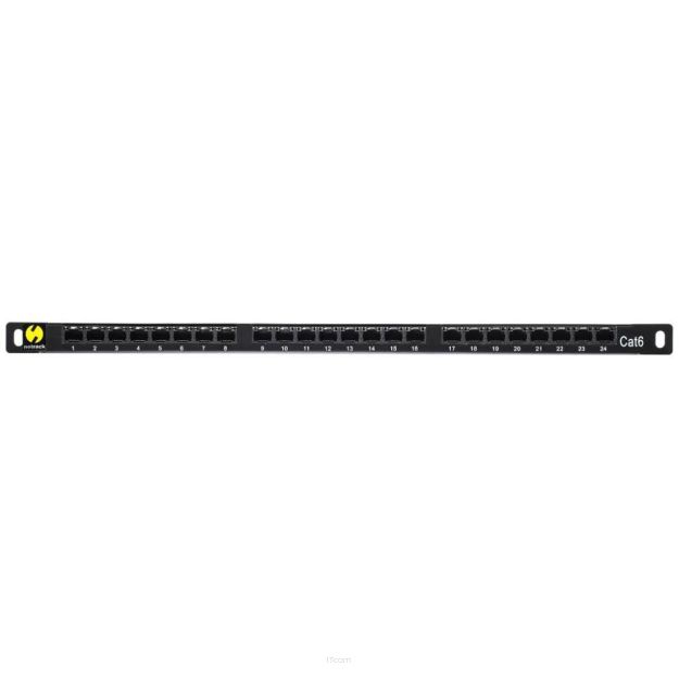 Patch panel 19'' Netrack 24-porty kat. 6 UTP, 0,5U z półką