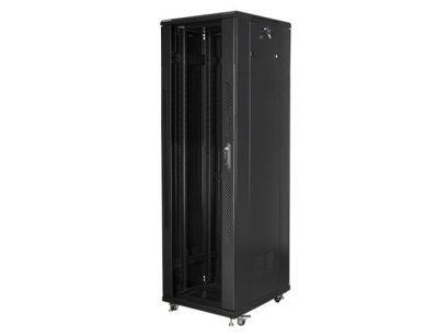 Szafa instalacyjna Rack stojąca 19" 42U 600x800 czarna Lanberg (flat pack)