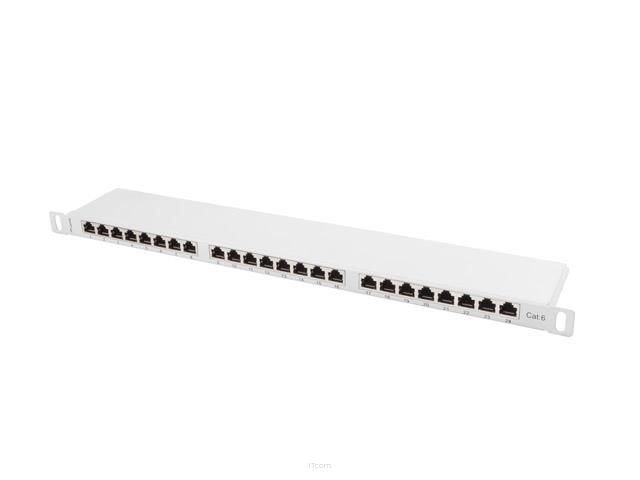 Patch panel Lanberg PPS6-0024-S 24 port 0.5U kat.6 ekranowany szary