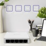 Switch niezarządzalny Qoltec przełącznik sieciowy 5 x port RJ45 | 100Mbps | Fast Ethernet | LAN - 2