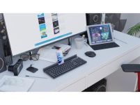 Klawiatura bezprzewodowa Natec Felimare US Bluetooth + 2.4GHz, slim uchwyt na telefon/tablet czarna - 4