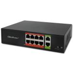 Switch niezarządzalny Qoltec przełącznik sieciowy Fast Ethernet PoE | 8x RJ45 | 2x RJ45 Uplink | 120W | 10/100Mb/s - 9