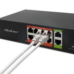 Switch niezarządzalny Qoltec przełącznik sieciowy Fast Ethernet PoE | 8x RJ45 | 2x RJ45 Uplink | 120W | 10/100Mb/s - 4