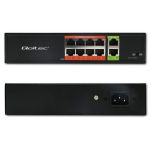 Switch niezarządzalny Qoltec przełącznik sieciowy Fast Ethernet PoE | 8x RJ45 | 2x RJ45 Uplink | 120W | 10/100Mb/s - 8