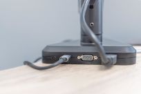 Ramię biurkowe pojedyńcze z zaciskiem DIGITUS 1xLCD z sprężyną gazową i zintegrawaną stacją dokującą max. 30