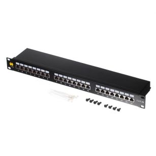 Patch panel 19'' Netrack 24-porty kat. 5e FTP, z półką