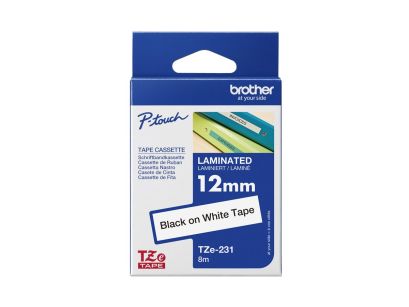 Brother TZE231 TZE-231 12mm czarne na białym