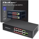 Switch niezarządzalny Qoltec przełącznik sieciowy FAST Ethernet 8x RJ45 PoE 2x RJ45 Uplink 1x SFP | 120W | 1000 Mb/s - 11