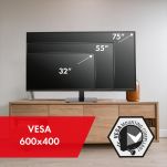 Stojak do TV uniwersalny Maclean, na szafkę RTV, podstawka, max. 40kg, max. VESA 600x400, dla TV 32-75