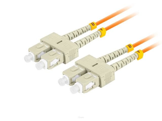 Patchcord światłowodowy Lanberg MM SC/UPC-SC/UPC DUPLEX 3.0mm OM2 50/125 LSZH 5m pomarańczowy