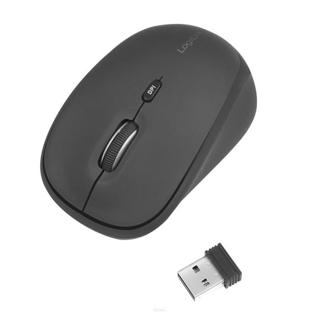 Mysz bezprzewodowa LogiLink ID0193 2,4 GHz, ergonomiczna, czarna