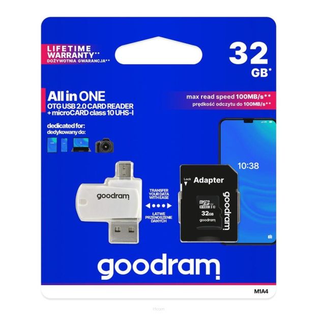 Karta pamięci microSDHC GOODRAM 32GB M1A4 UHS-I + Adapter