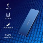 Obudowa/kieszeń Qoltec na dysk M.2 SSD | SATA | NGFF | USB 3.0 | Super speed 5Gb/s | 2TB | Niebieski - 2