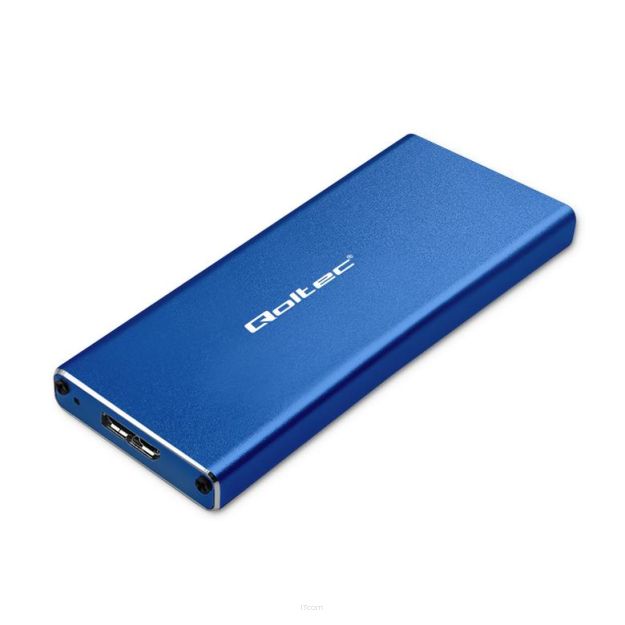 Obudowa/kieszeń Qoltec na dysk M.2 SSD | SATA | NGFF | USB 3.0 | Super speed 5Gb/s | 2TB | Niebieski