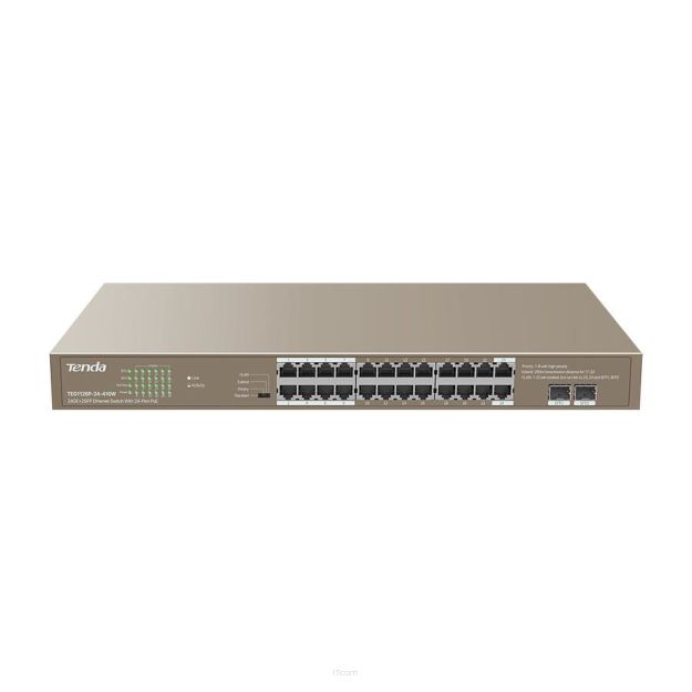 Switch niezarządzalny Tenda TEG1126P-24-410W  24-port 1GbE PoE 410W