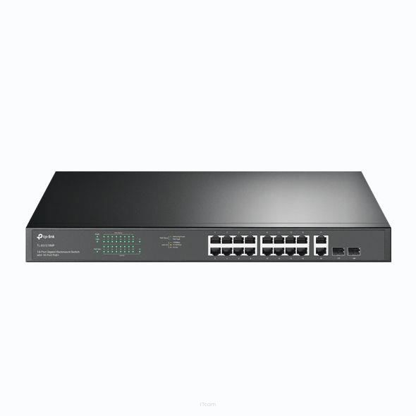 Switch niezarządzalny TP-Link TL-SG1218MP 16x10/100/1000 PoE+ 2x10/100/1000 2xSFP