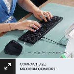 Klawiatura przewodowa Perixx PERIBOARD-215 scissor, ultra-flat, czarna, 4x HUB (2x USB-A, 2x USB-C) - 5