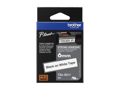 Brother TZES211 TZE-S211 6mm czarne na białym