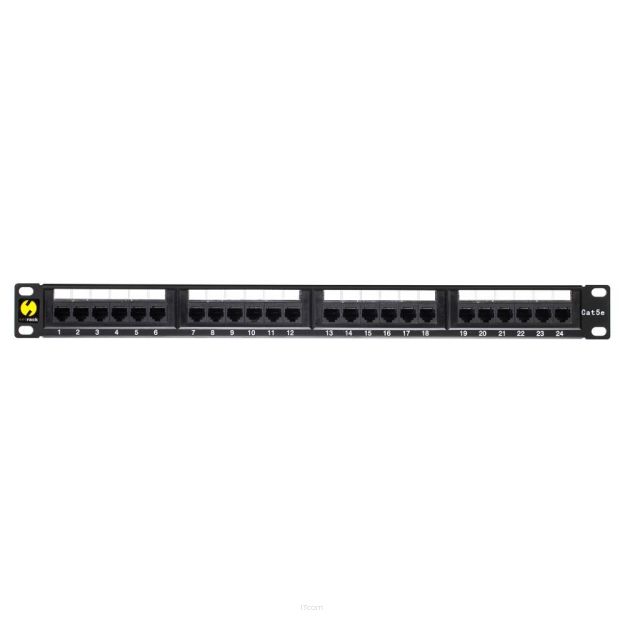 Patch panel 19'' Netrack 1U, 24-porty kat. 5e UTP, z półką