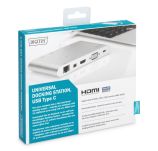 Stacja dokująca DIGITUS USB Typ C, 11-portów, Dual Monitor, 4K 30Hz, aluminiowa - 5