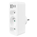 Gniazdko prądowe x3 + 4xUSB Maclean MCE248 F/W, rozgałęźnik z 3 gniazdami, 2xUSB A, 2xUSB C PD 20W, 1x16A + 2x6A - 4