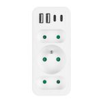 Gniazdko prądowe x3 + 4xUSB Maclean MCE248 F/W, rozgałęźnik z 3 gniazdami, 2xUSB A, 2xUSB C PD 20W, 1x16A + 2x6A - 6