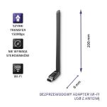 Adapter Qoltec Wi-Fi USB z anteną 6dBi | 150Mb/s - 3