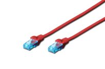 Patchcord DIGITUS UTP kat. 5e 0,5m PVC czerwony - 2