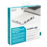 Stacja dokująca DIGITUS USB Typ C, 11-portów, Dual Monitor, aluminiowa, srebrna - 7