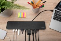 Stacja dokująca DIGITUS USB Typ C 12 portów Dual Monitor 4K 30Hz PD 3.0 RJ45 SD VGA HQ aluminiowa - 5