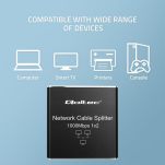 Switch niezarządzalny Qoltec mini rozdzielacz splitter 1x2 port RJ45 | 1000Mbps | USB-C | Aluminium - 4
