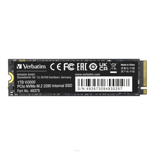 Dysk SSD Verbatim Vi3000 1TB M.2 PCIe Gen3 NVME 2280 (3300/3000 MB/s)