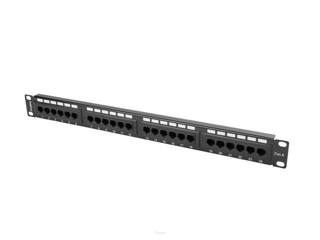 Patch panel Lanberg PPU6-1024-B 24 port 1U kat.6 czarny